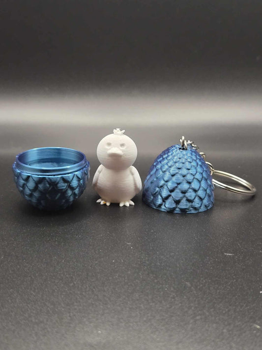 Mini Scaly Dragon Egg Keychain \ Customizable Figure Inside